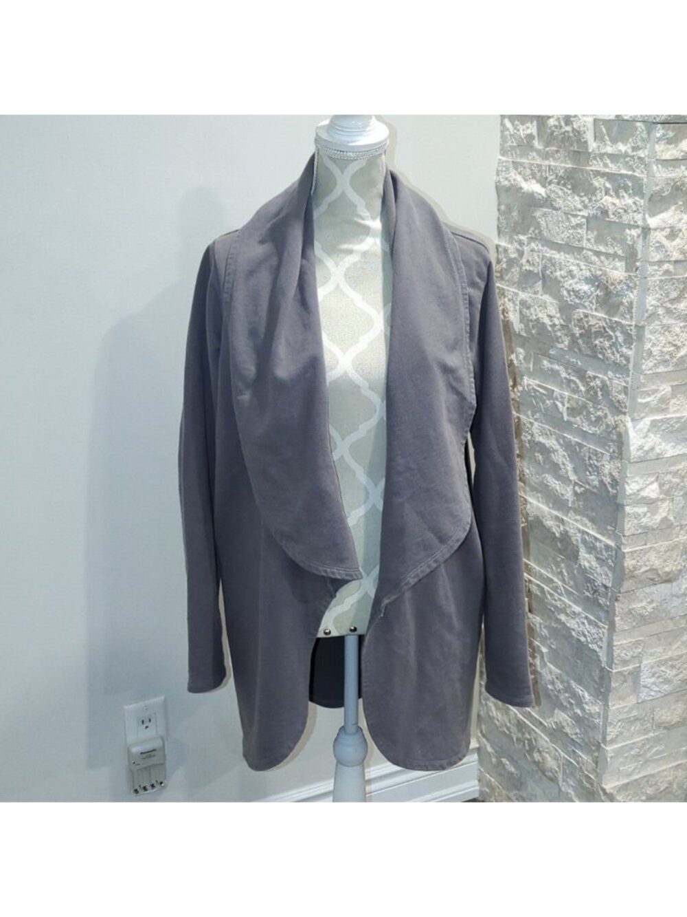Mono B grey open cardigan with pockets